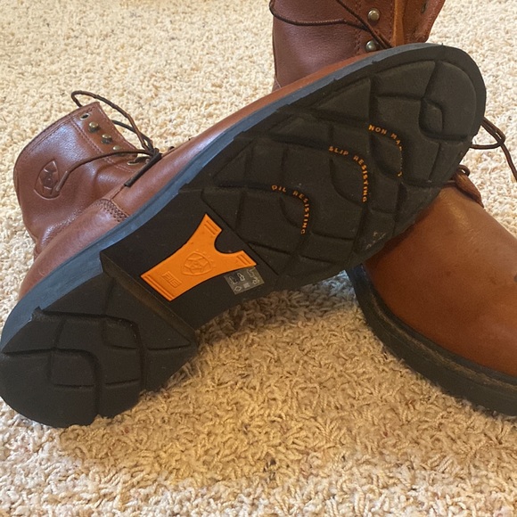 Ariat Brown Leather Work Boots Size 8.5